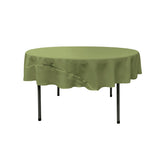 La Linen Polyester Poplin Tablecloth 72-Inches Round, Dark Sage