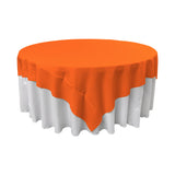 La Linen Polyester Poplin Square Tablecloth, 72 By 72-Inch, Orange