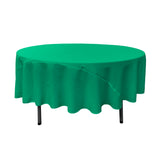 La Linen Polyester Poplin Tablecloth 90-Inches Round, Jade