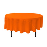 La Linen Polyester Poplin Tablecloth 90-Inches Round, Orange