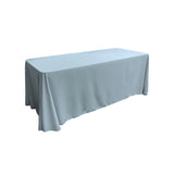La Linen Polyester Poplin Rectangular Tablecloth 90 By 132-Inch, Light Blue