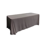 La Linen Polyester Poplin Rectangular Tablecloth 90 By 132-Inch, Charcoal