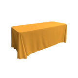 La Linen Polyester Poplin Rectangular Tablecloth 90 By 132-Inch, Gold