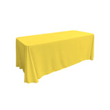 La Linen Polyester Poplin Rectangular Tablecloth 90 By 132-Inch, Light Yellow