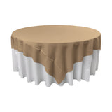 La Linen Polyester Poplin Square Tablecloth, 90 By 90-Inch, Taupe