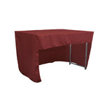 La Linen Open Back Polyester Poplin Fitted Tablecloth 48L X 30W X 30H, Burgundy