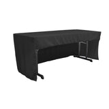 La Linen Open Back Polyester Poplin Fitted Tablecloth 72L X 30W X 30H, Black