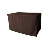 La Linen Polyester Poplin Fitted Tablecloth 48L X 30W X 30H, Brown