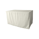 La Linen Polyester Poplin Fitted Tablecloth 48L X 30W X 30H, White