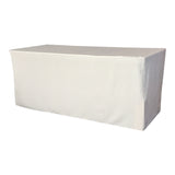 La Linen Polyester Poplin Fitted Tablecloth 72L X 30W X 30H, White