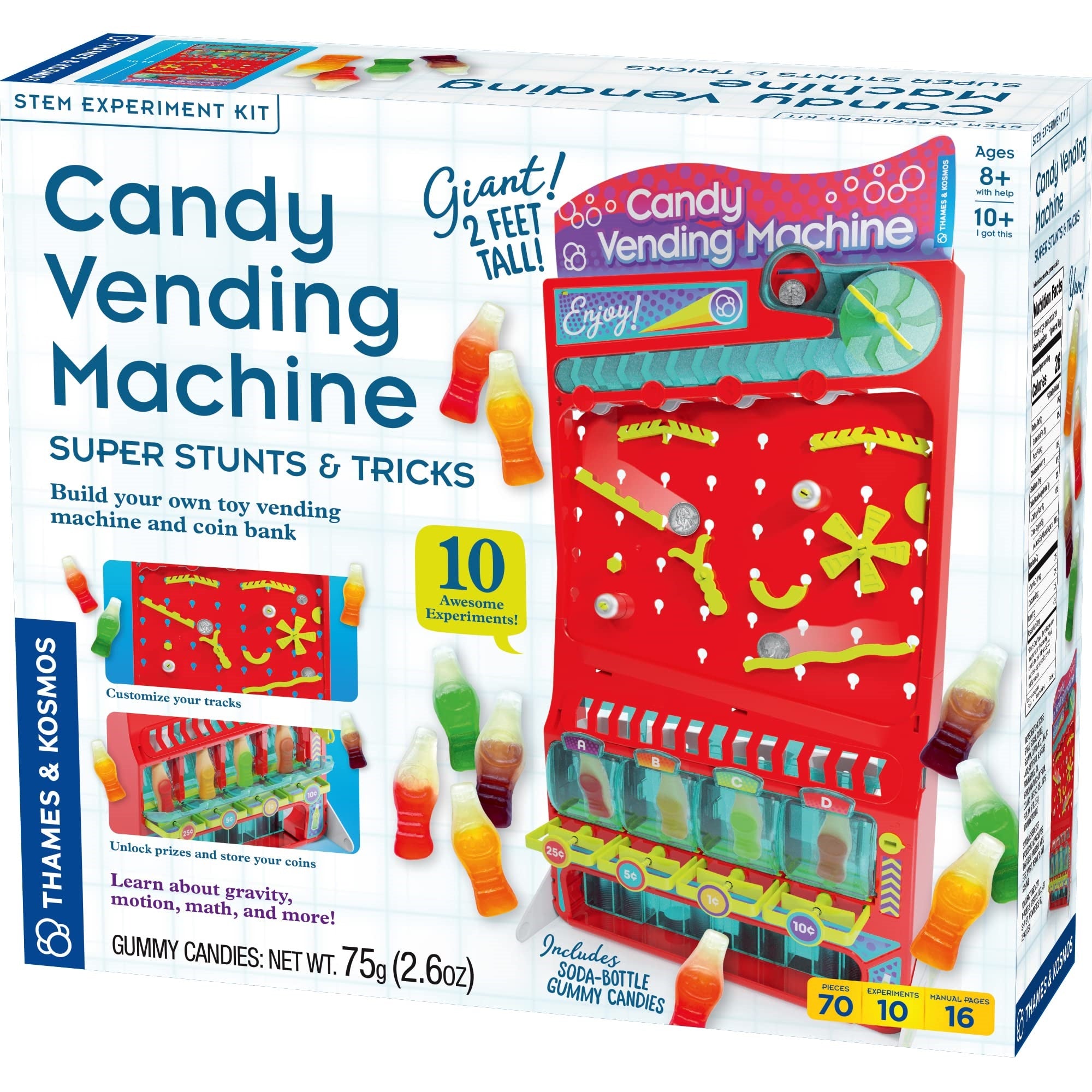 Thames & Kosmos 2-Ft Tall Candy Vending Machine Stem Kit | Build Toy Vending Machine With 10 Gravity & Motion Experiments | Coin
