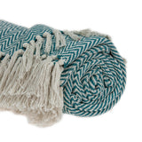 Parkland Collection Isla Transitional Blue Handloomed 52 X 67 Cottonthrow
