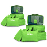19V69 Italia Packing Cubes Travelers' Luggage Organizer Kit (Green)