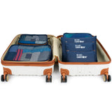 19V69 Italia Collins 6-Piece Packing Cubes Luggage Organizer (Navy+Tan)
