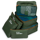 19V69 Italia Collins 6-Piece Packing Cubes Luggage Organizer (Olive Green+Tan)