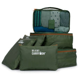 19V69 Italia Collins 6-Piece Packing Cubes Luggage Organizer (Olive Green+Tan)