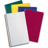 Oxford 3subject Small Wirebound Notebook 150 Sheets Spiral 15 lb Basis Weight 6 x 9 1/2 White Paper AssortedKraft C