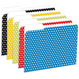 Polka Dots File Folders, 3rd Cut, 9.5 x 11.75, Assorted Colors - 12/pkg