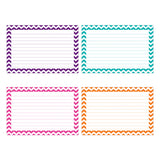 Border Index Cards, 4 x 6 Lined, Chevron Asst., 75ct