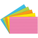 Index Cards Lined 3 x 5, Brite Assorted, Pack of 75