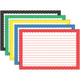 Border Index Cards, 4 x 6 Lined, Polka Dot, 75ct
