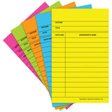Library Cards, Bright Assorted, Pack of 500