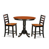 Trfa3-Blk-W 3 Pc Counter Height Dining Set - High Table And 2 Dining Chairs.