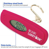 19V69 Italia Digital Luggage Scale With Hook - Up To 110 Lbs. (Hot Pink)