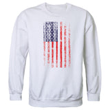 GraphicCrewneck,Distressed Flag, White, 2X