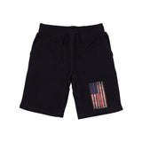 Graphic Shorts, Distressed Flag, Black, XL