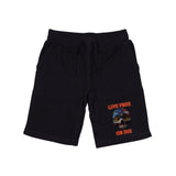 Graphic Shorts, Live Free Skull, Black, 2X