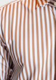 The Go Big Stripe Long Sleeve Tech Shirt - Espresso