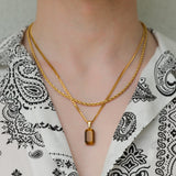 Tiger Eye Stone Necklace Set