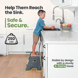 2-Step Wooden Stool for Toddlers(Step Stool for Children Ages 2+)