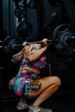 Women's High-Waisted Seamless Front Compression Training Shorts | Tropical Assassin