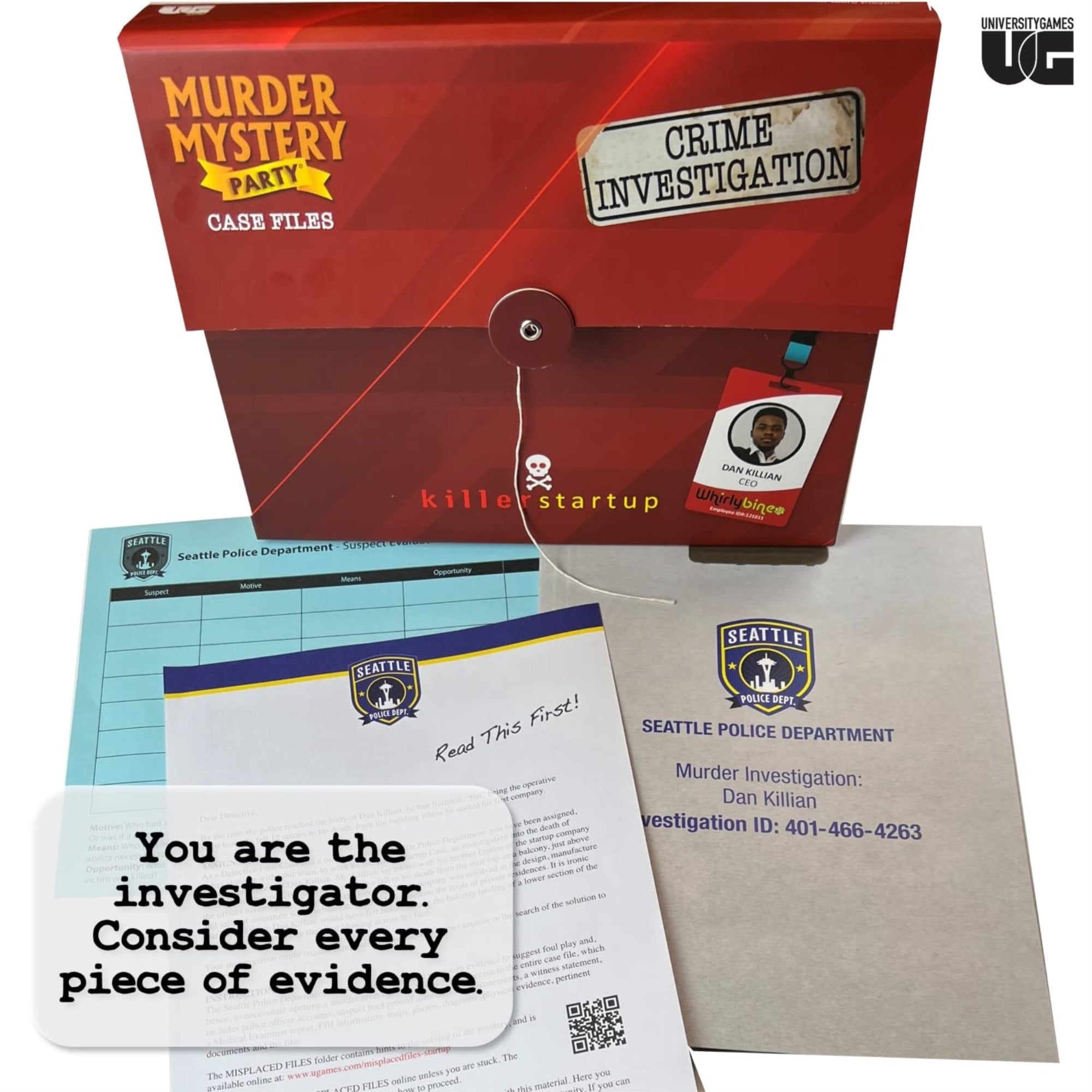 Murder Mystery Party Case Files: Killer Startup For 1 Or More Players Ages 14 And Up