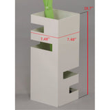 Landolt Freestanding Square Umbrella Stand Rack, White Plastic