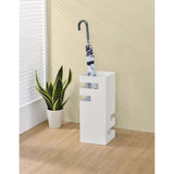 Landolt Freestanding Square Umbrella Stand Rack, White Plastic