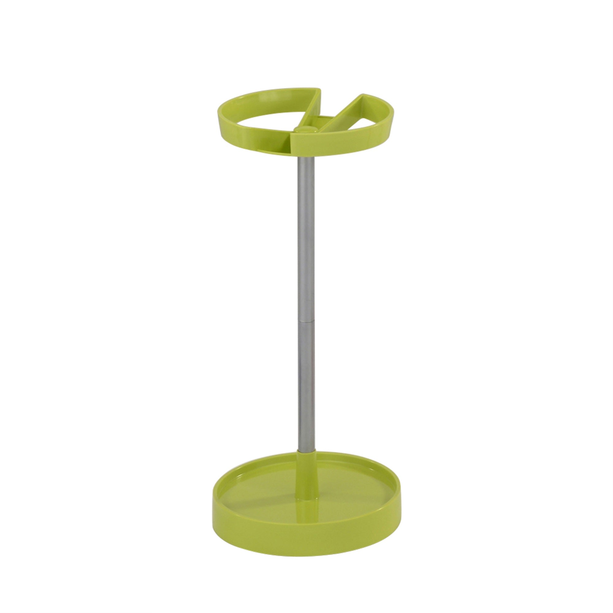 Telford Freestanding Umbrella Stand Rack, Green Plastic & Silver Metal