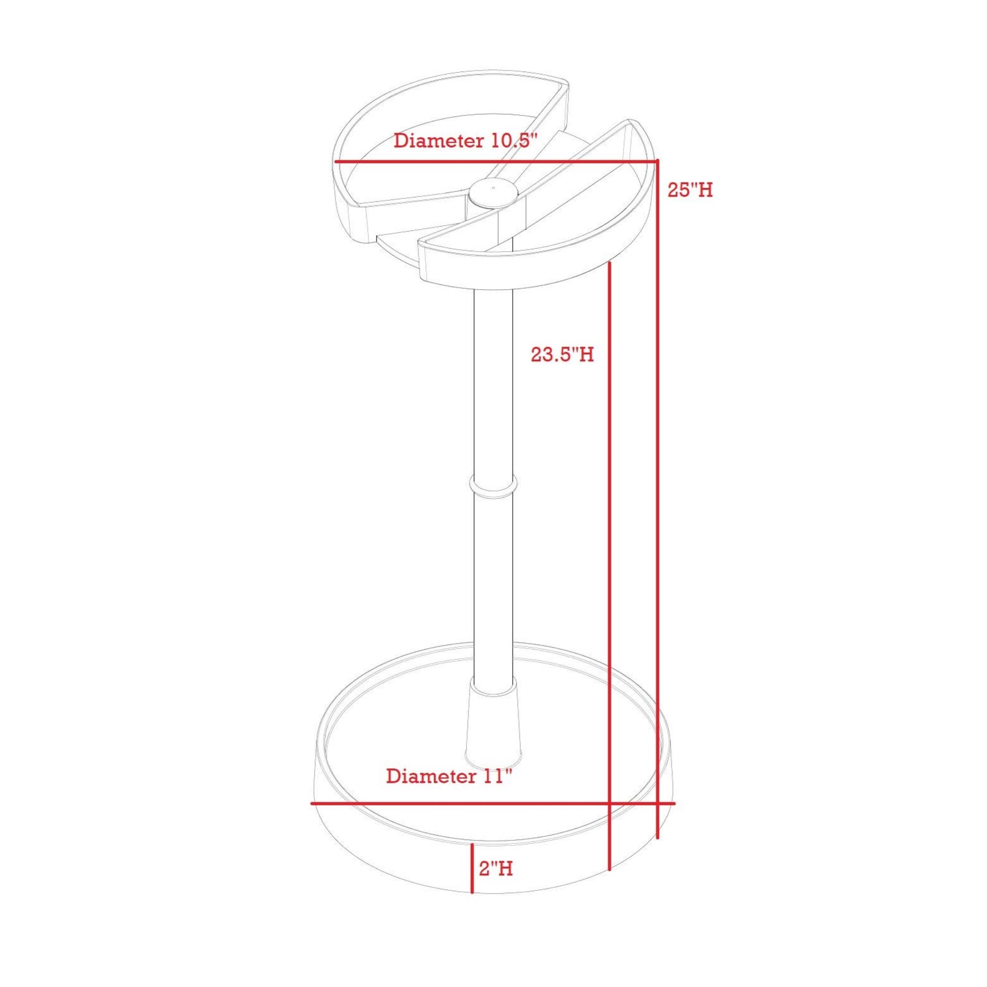 Telford Freestanding Umbrella Stand Rack, White Plastic & Silver Metal