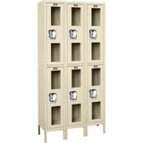 Global Industrial 2-Tier 6 Door Clear View Locker 36W X 15D X 78H Tan Unassembled
