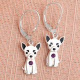 Sterling & Crystal Pup Earrings