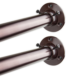1 Inch Adjustable 48-84 Room Divider/Closet Rod (Rod And Socket Set) - Bronze