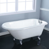 Aqua Eden Vct3D483018Nt1 48-Inch Cast Iron Roll Top Clawfoot Tub With 3-3/8 Inch Wall Drillings, White/Polished Chrome