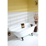 Aqua Eden Vct3D603019Nt5 60-Inch Cast Iron Roll Top Clawfoot Tub With 3-3/8 Inch Wall Drillings, White/Oil Rubbed Bronze