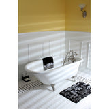 Aqua Eden Vct3D603019Nt8 60-Inch Cast Iron Roll Top Clawfoot Tub With 3-3/8 Inch Wall Drillings, White/Brushed Nickel