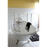 Aqua Eden Vct3D603019Nt8 60-Inch Cast Iron Roll Top Clawfoot Tub With 3-3/8 Inch Wall Drillings, White/Brushed Nickel
