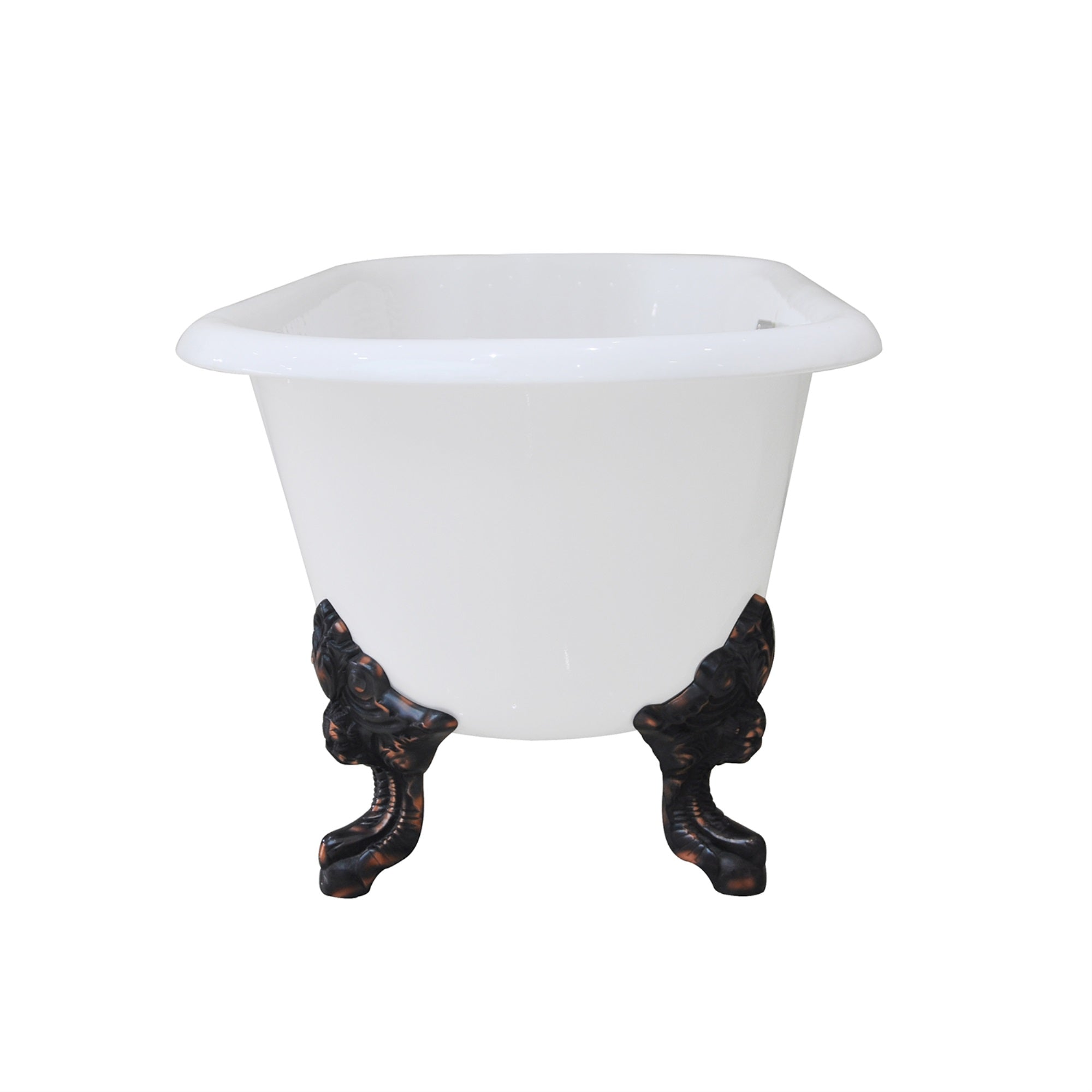 Aqua Eden Vctde7232Nl5 72-Inch Cast Iron Double Ended Clawfoot Tub (No Faucet Drillings), White/Oil Rubbed Bronze