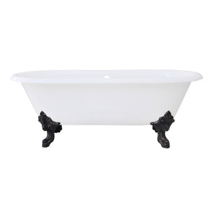 Aqua Eden Vctde7232Nl5 72-Inch Cast Iron Double Ended Clawfoot Tub (No Faucet Drillings), White/Oil Rubbed Bronze