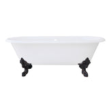 Aqua Eden Vctde7232Nl5 72-Inch Cast Iron Double Ended Clawfoot Tub (No Faucet Drillings), White/Oil Rubbed Bronze